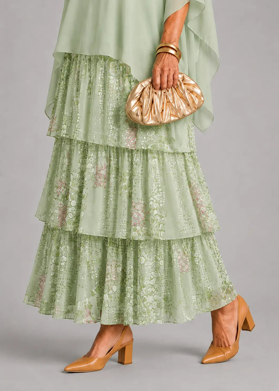 VESTIDO ALMA VERDE SALVIA FLORAL