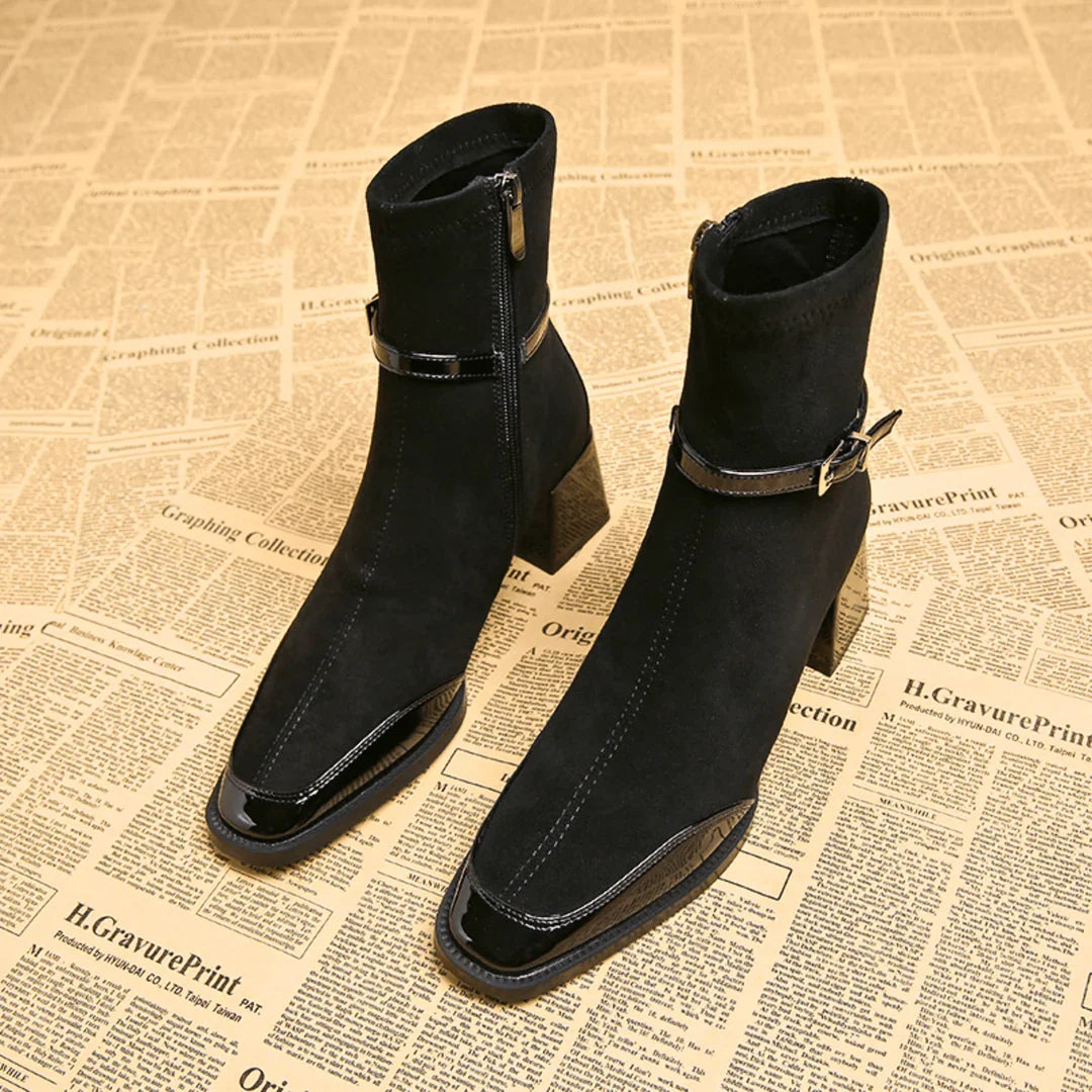 Avenor - Botines de efecto ante con hebilla